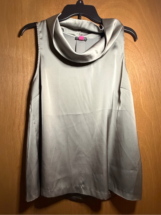 Vince Camuto Tops - Vince Camuto Satin Cowl Neck Sleeveless Top - gray